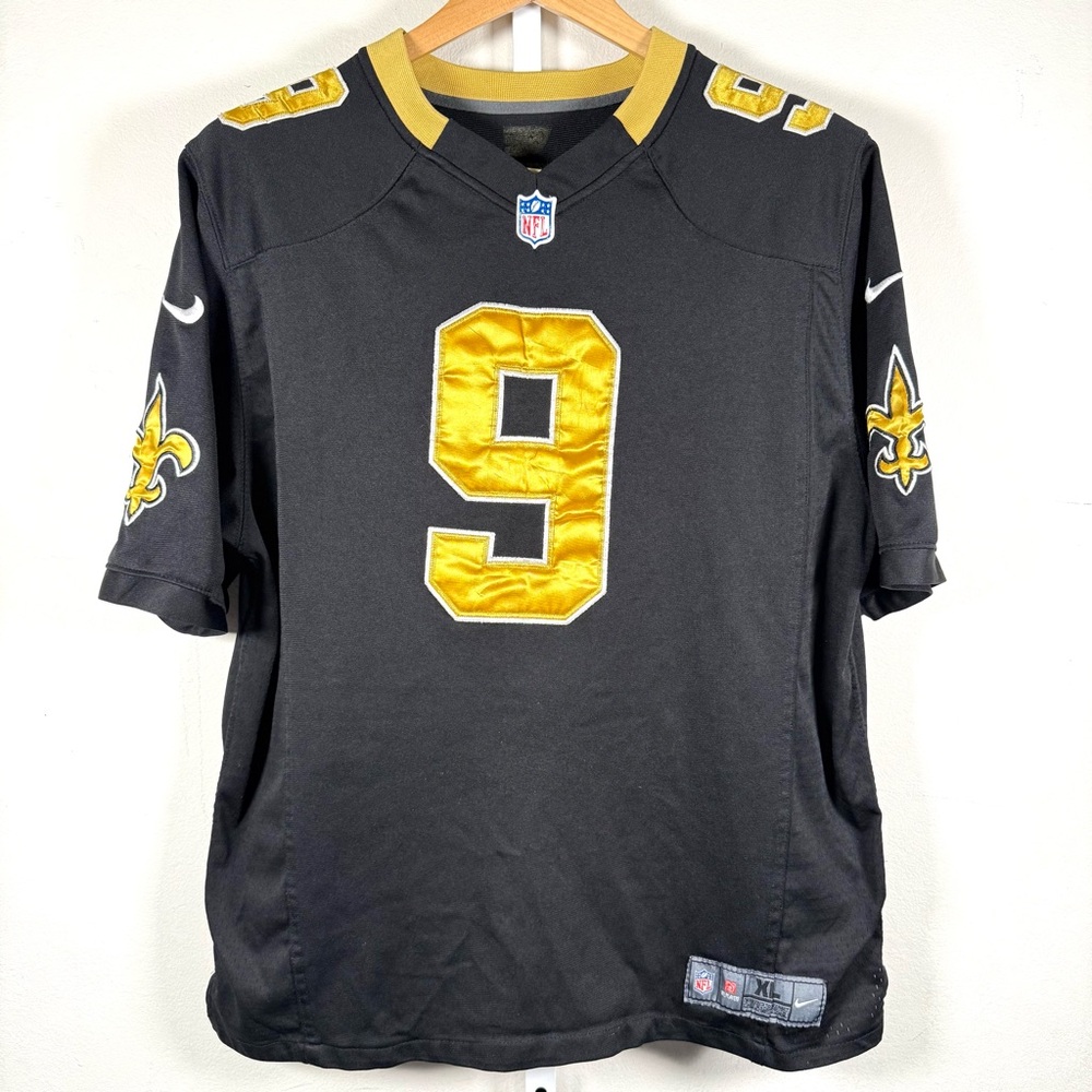 Drew Brees Nike NFL On Field Jersey New Orleans Saints Black #9 Size XL - Picture 2 of 7